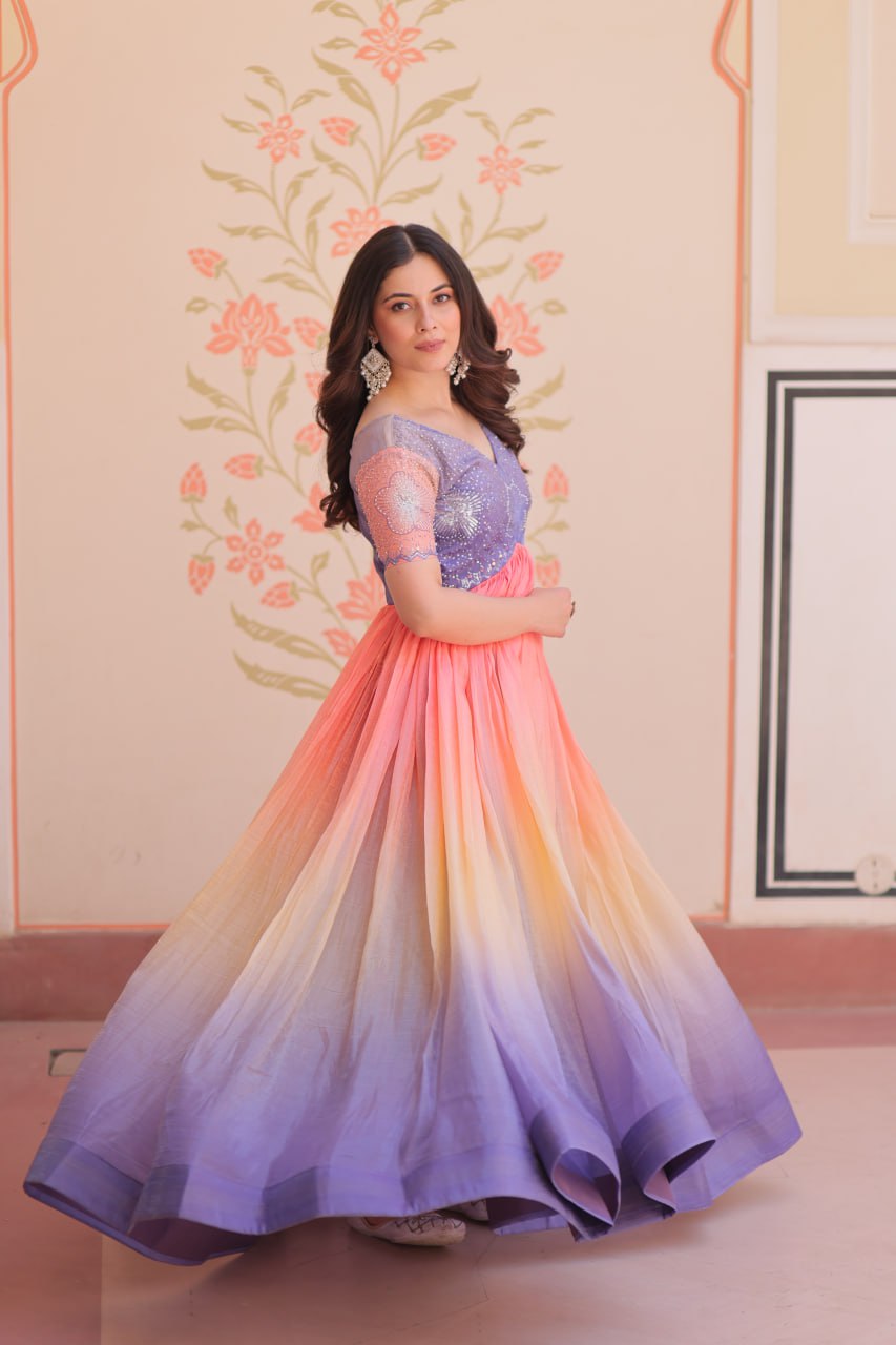Sunset Lavender Anarkali