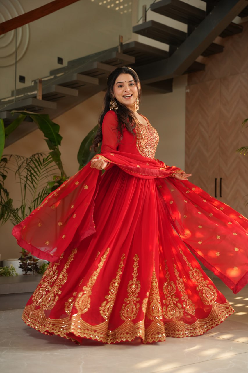 Crimson Red Anarkali